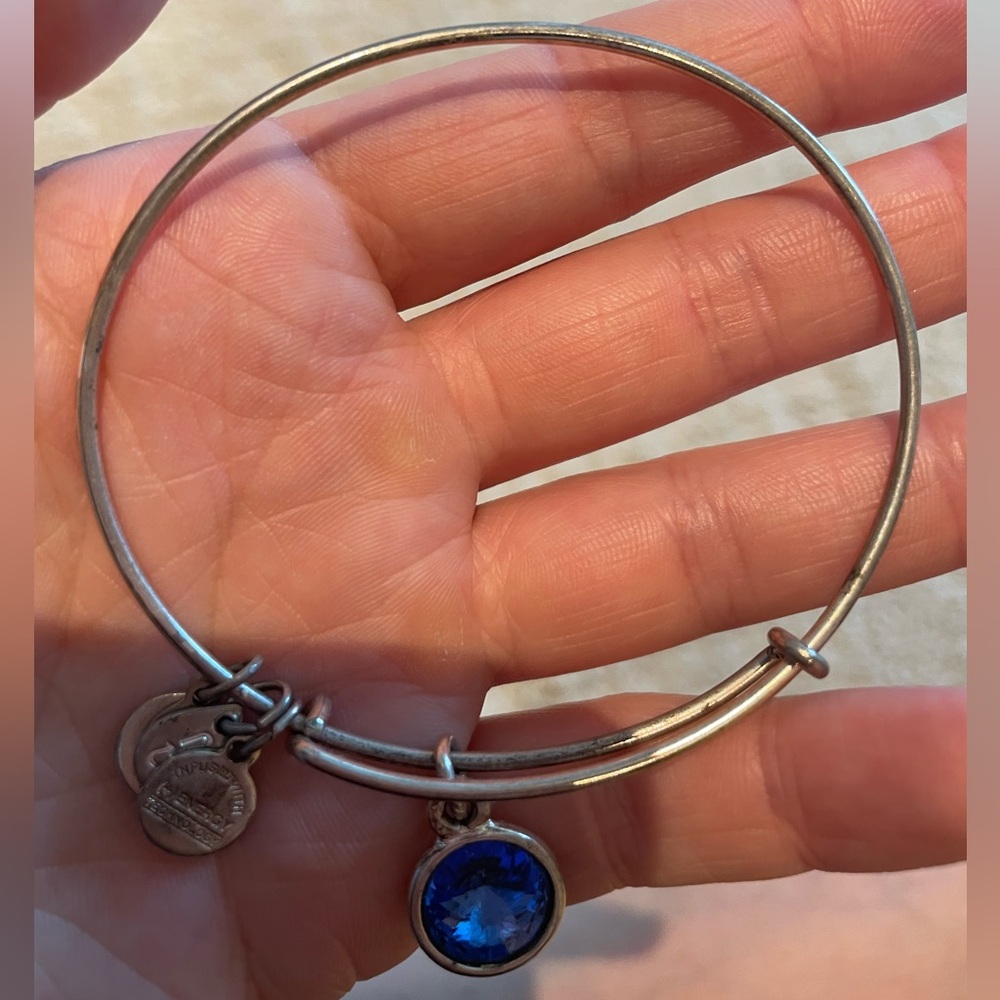Alex and Ani September birthstone charm bangle, sapphire - Picture 2 of 10